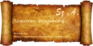 Szentner Alexandra névjegykártya